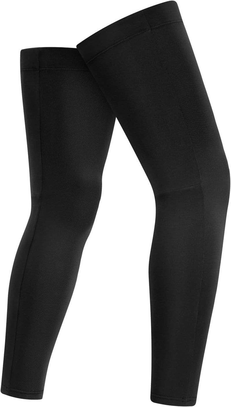 qualidyne Cycling Leg Warmers Fleece Lined Thermal Long Bike Leg Sleeves Bicycle Biking Leg Warmers. - Image 2